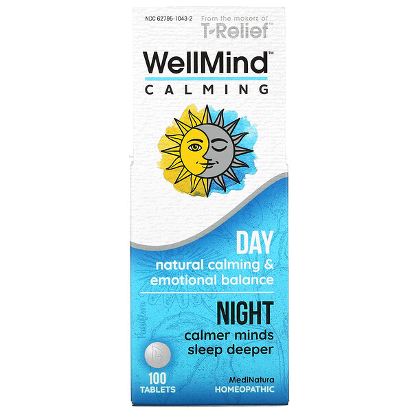 MediNatura, WellMind Calming Day/Night, 100 Tablets