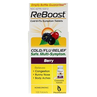 MediNatura, ReBoost, против простуды и гриппа, ягоды, 100 жевательных таблеток