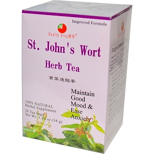Health King, Травяной чай из корня зверобоя, 20 пакетиков, 34 г