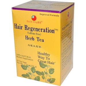 Health King, Травяной чай для восстановления волос, без кофеина, 20 чайных пакетиков, 1,12 унции (32 г)