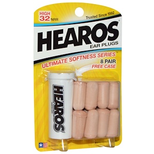 Отзывы о Хирос, Ear Plugs, Ultimate Softness Series, High 32 NRR, 8 Pair, Free Case