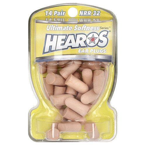 Hearos Ultimate Softness Series™ Ear Plugs, Yellow, NRR 32, 14 Pairs
