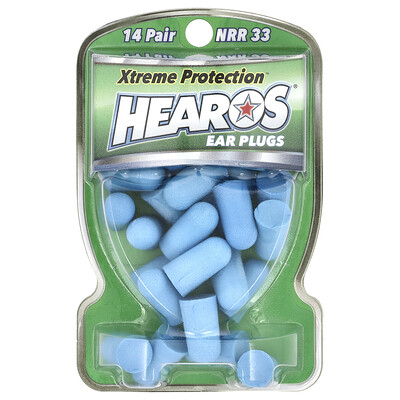 Product Image for Hearos, Xtreme Protection Ear Plugs, Blue, NRR 33, 14 Pairs