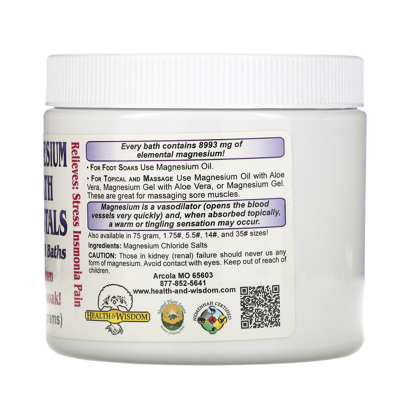 Health and Wisdom, Magnesium Bath Crystals, .75 lbs (341 g) iHerb