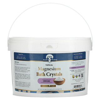 Health and Wisdom, Cristales de magnesio para el baño, 2,5 kg (5,5 lb)