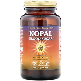 HealthForce Superfoods, Nopal Blood Sugar، 180 كبسولة بتقنية VeganCaps