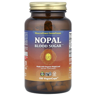 هيلثفورس نوتريشيونالز‏, Nopal Blood Sugar ™ ، 180 كبسولة نباتية (500 ملجم لكل كبسولة)
