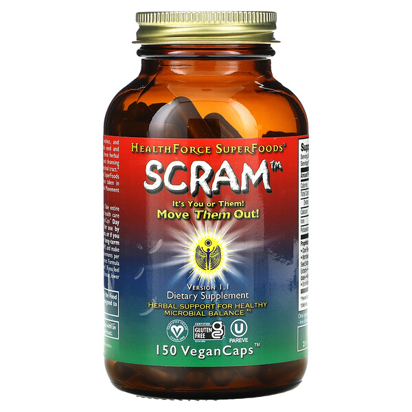 HealthForce Superfoods, Scram, Move Them Out!, 150 capsules végétales.