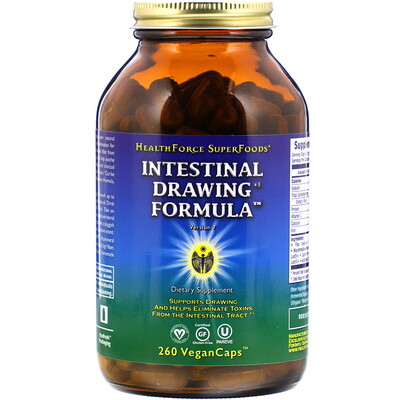 HealthForce Superfoods Intestinal Drawing Formula, 260 Vegan Caps