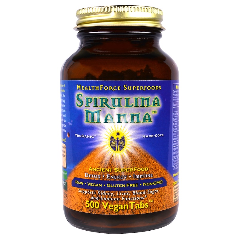 HealthForce Superfoods, Spirulina Manna, 500 VeganTabs iHerb