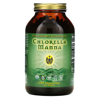 HealthForce Superfoods, Chlorella Manna, 1200 tabletas veganas