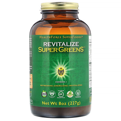 HealthForce Superfoods Цельнопищевая добавка Revitalize Super Greens, 227 г
