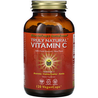 HealthForce Superfoods, Витамин C Truly Natural, 120 капсул VeganCaps
