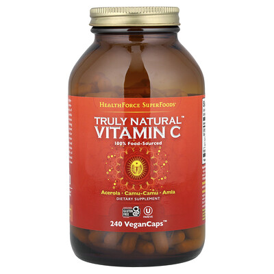 HealthForce Superfoods, Vitamina C Truly Natural™, 240 cápsulas veganas