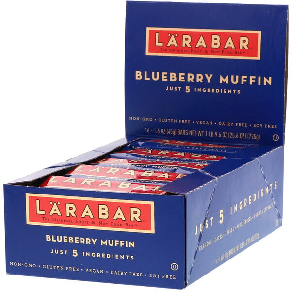 The Original Fruit & Nut Food Bar, Blueberry Muffin, 16 Bars, 1.6 oz (45 g) Each