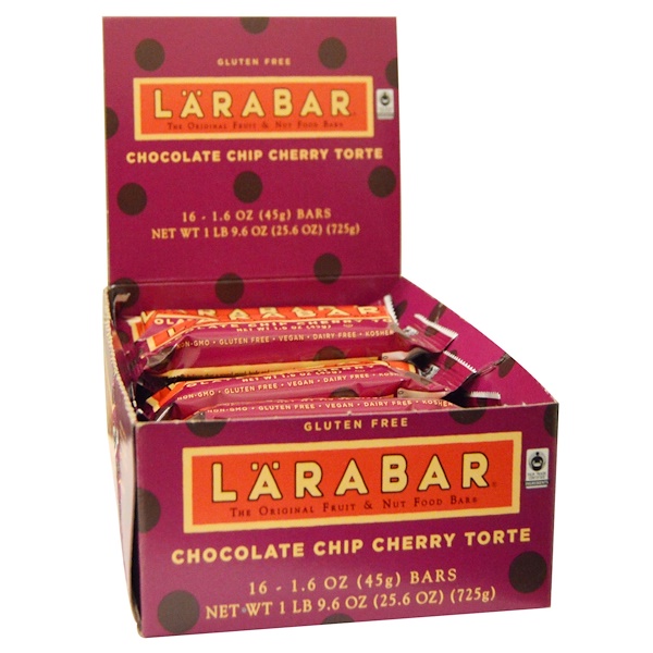 Larabar, Chocolate Chip Cherry Torte, 16 Bars, 1.6 oz (45 g) Each iHerb