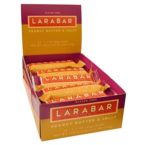 Larabar, Батончики с арахисовым маслом и конфитюром, 16 батончиков, каждый 1,7 унции (48 г)