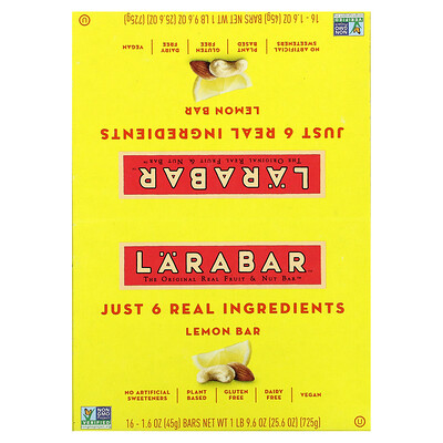 

Larabar, The Original Fruit & Nut Bar, Lemon Bar, 16 Bars, 1.6 oz (45 g) Each