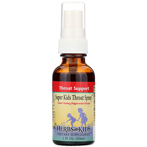 Хербс фо кидс, Super Kids Throat Spray, Peppermint Flavor, 1 fl oz (30 ml) отзывы покупателей