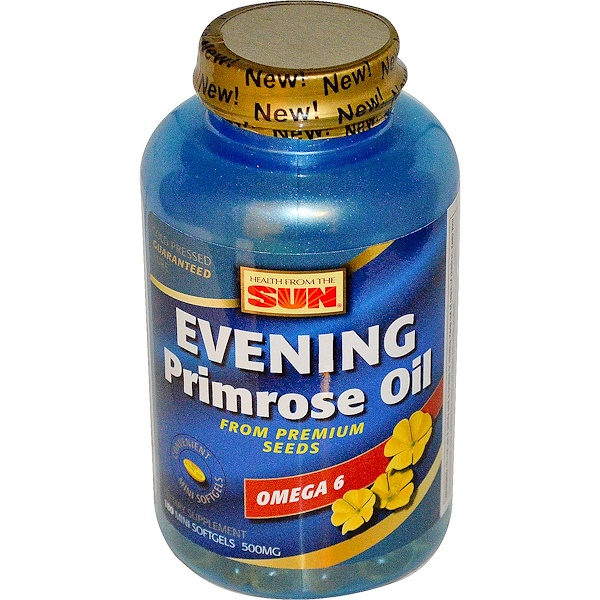Health From The Sun, Evening Primrose Oil, Omega6, 500 mg, 180 Mini