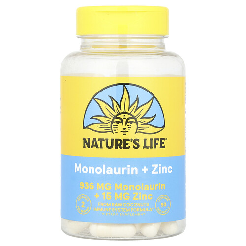 Nature's Life Monolaurin + Zinc, 90 Capsules
