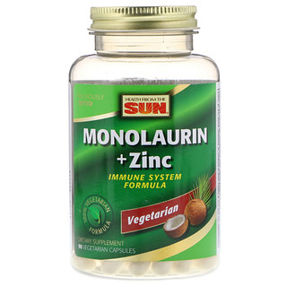 Health From The Sun, Monolaurin + Zinc, 90 Vegetarian Capsules