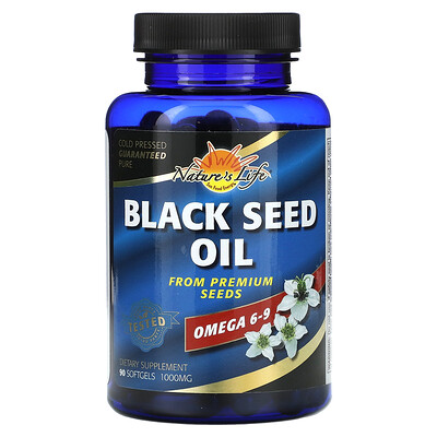 

Nature's Life, Black Seed Oil, 500 mg, 90 Softgels