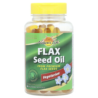 Nature's Life, Lijnzaadolie, 90 vegetarische softgels (1000 mg per softgel)