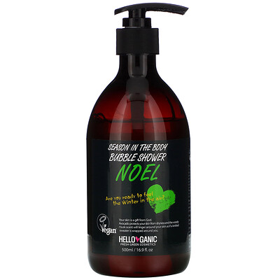 Helloganic Season In the Body Bubble Shower, Noel, 16.9 fl oz (500 ml)