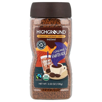 Product Image for Highground Coffee, Organic Instant Coffee, Medium Roast, 3.53 oz (100 g)
