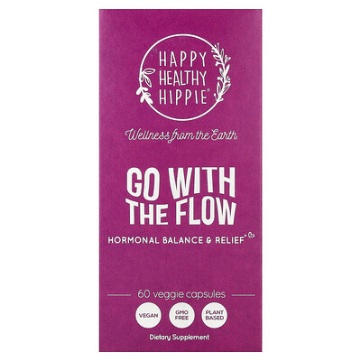Happy Healthy Hippie, Continúe la corriente, Equilibrio y alivio hormonal, 60 cápsulas vegetales