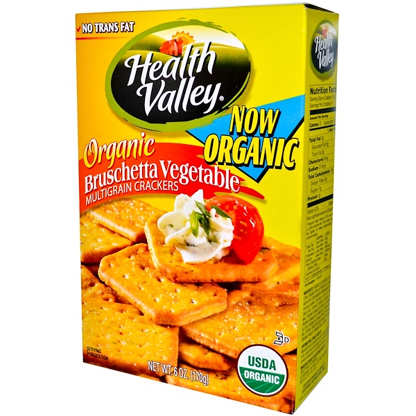 Health Valley, Organic Multigrain Crackers, Bruschetta Vegetable, 6 oz (170 g) (Discontinued Item) 