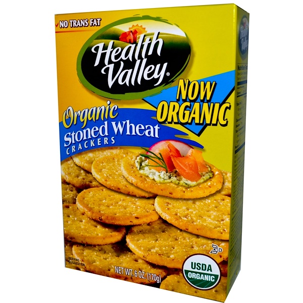 Health Valley, Organic Stoned Wheat Crackers, 6 oz (170 g) (Discontinued Item) 