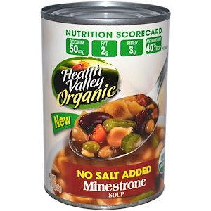 Отзывы о Хэлс Валлей, Organic, Minestrone Soup, No Salt Added, 15 oz (425 g)