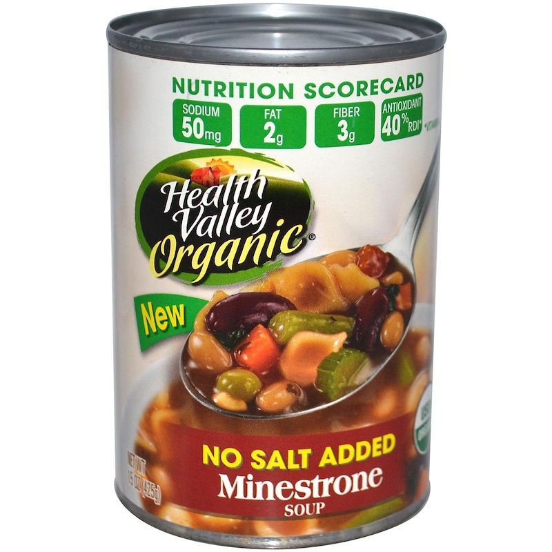 Health Valley, Organic, Minestrone Soup, No Salt Added, 15 oz (425 g ...