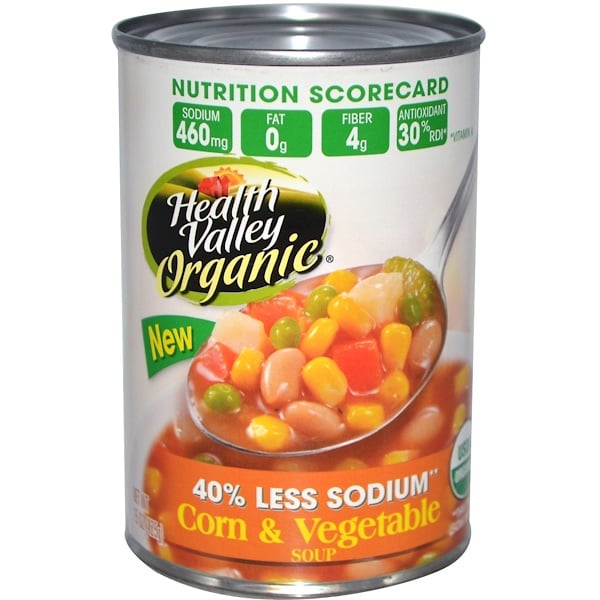 Health Valley, Organic Soup, Corn & Vegetable, 15 oz (425 g) (Discontinued Item) 
