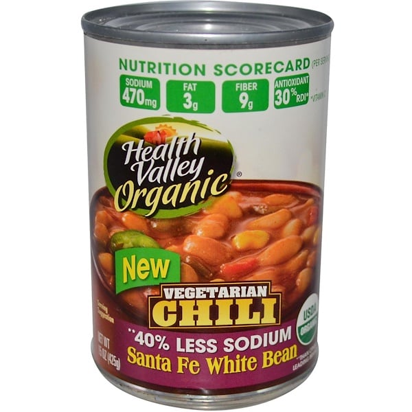 Health Valley, Organic, Vegetarian Chili, Santa Fe White Bean, Spicy, 15 oz (425 g) (Discontinued Item) 