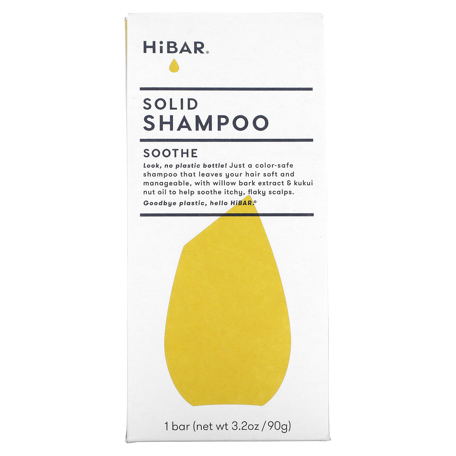 HiBAR, Solid Shampoo, Soothe, 1 Bar, 3.2 oz (90 g)