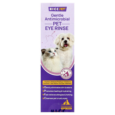 Product Image for HICC Pet, Gentle Antimicrobial Pet Eye Rinse, For Dogs & Cats, 5.1 fl oz (150 ml)