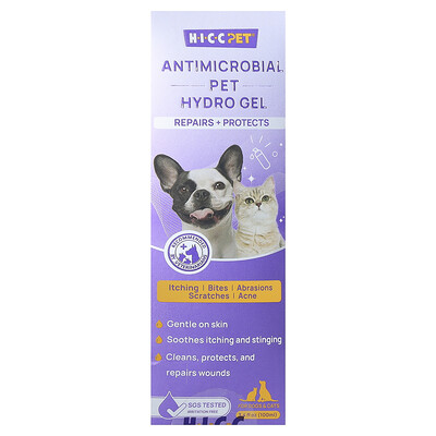 Product Image for HICC Pet, Antimicrobial Pet Hydro Gel, For Dogs & Cats, 3.4 fl oz (100 ml)