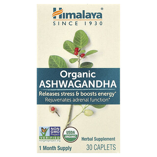 Himalaya, Органическая ашваганда, 30 капсул