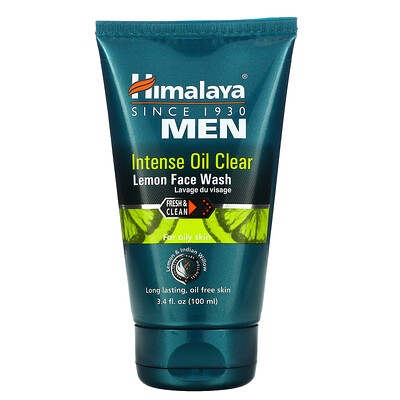 Himalaya Men, Intense Oil Clear, Lemon Face Wash, 3.4 fl oz (100 ml)