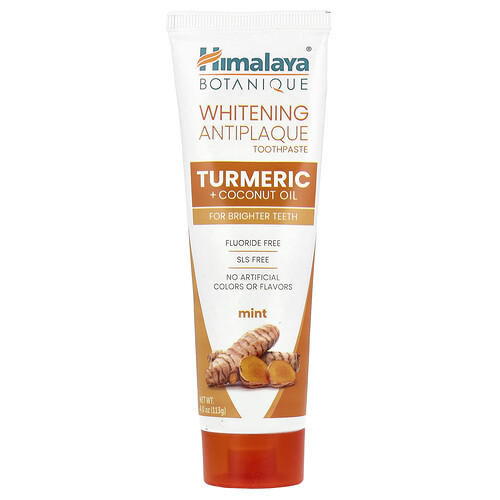 Himalaya Whitening Antiplaque Toothpaste, Turmeric + Coconut Oil, Mint , 4 oz ( 113 g)