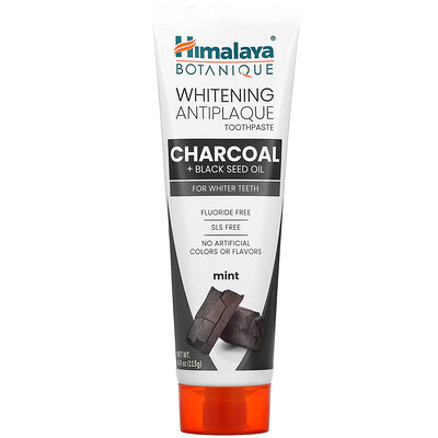 Himalaya Whitening Antiplaque Toothpaste, Charcoal + Black Seed Oil, Mint , 4.0 oz ( 113 g)