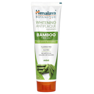 Himalaya, Pasta dental blanqueadora y antiplaca, Bambú y sal marina, Menta, 113 g (4 oz)