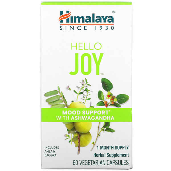 Himalaya‏, Hello Joy, Mood Support With Ashwagandha, 60 Vegetarian Capsules
