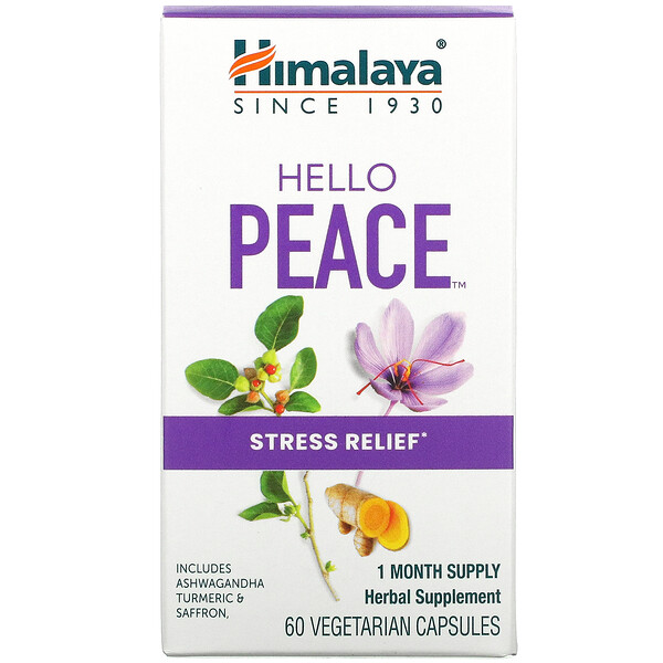 Himalaya‏, Hello Peace, Stress Relief, 60 Vegetarian Capsules
