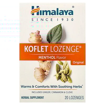 Himalaya, Koflet®, Pastilla original, Mentol, 20 pastillas