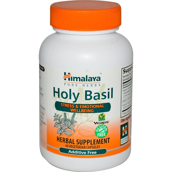 Himalaya, 홀리 바질, 식물성 캡슐 60정 - iHerb.com Himalaya, 홀리 바질, 식물성 캡슐 60정