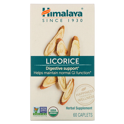 Himalaya Licorice, органическая поддержка пищеварения, 60 капсул
